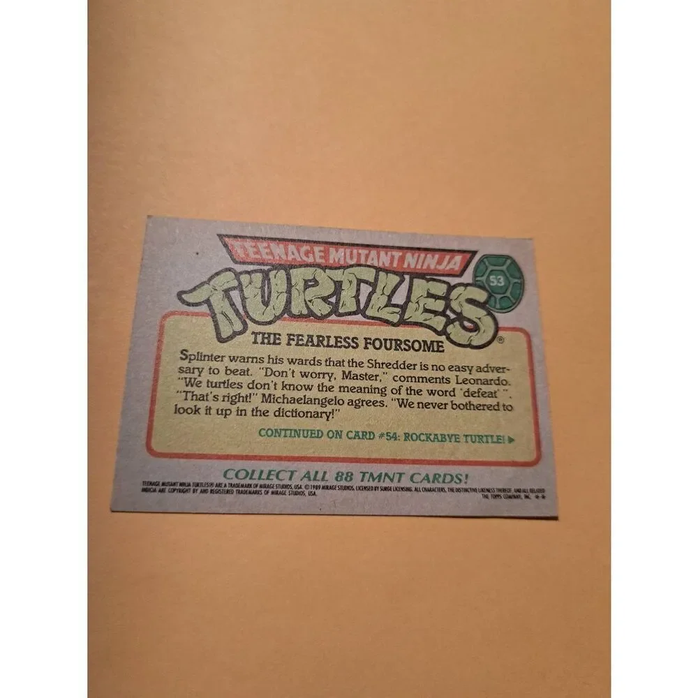 1989 Topps TMNT Trading Card 53 Teenage Mutant Ninja Turtles - Picture 3 of 4